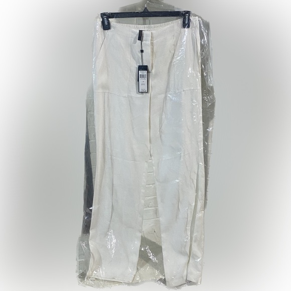 BCBGMAXAZRIA CLASSIC OFF WHITE LINEN PANTS SIZE MEDIUM ((TALL) - Picture 9 of 9